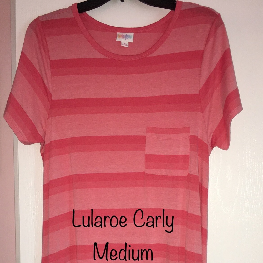 Lularoe Carly Size Medium Pink Ombré Stripe Medium